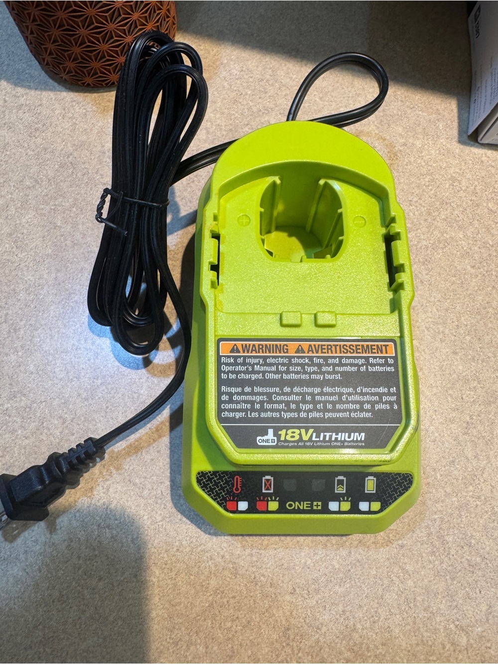 Ryobi PCG002 18V ONE+ Lithium-Ion battery charger ONLY